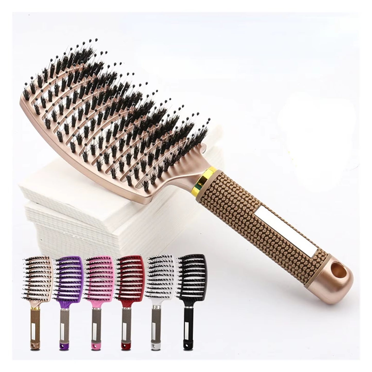 Hair Brush Hair Comb Detangling Hair Brush Bristle&Nylon Women Wet Massage Comb Curly Hairdressing Salon Styling Tools