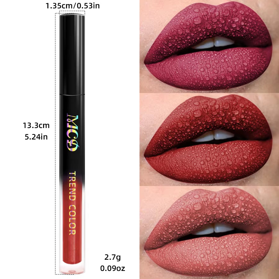 19 Colors Matte Velvet Lip Gloss Waterproof Liquid Lipstick Nude Black Lips Tint Makeup Lip Glaze Cosmetics Red Lip Stain Beauty