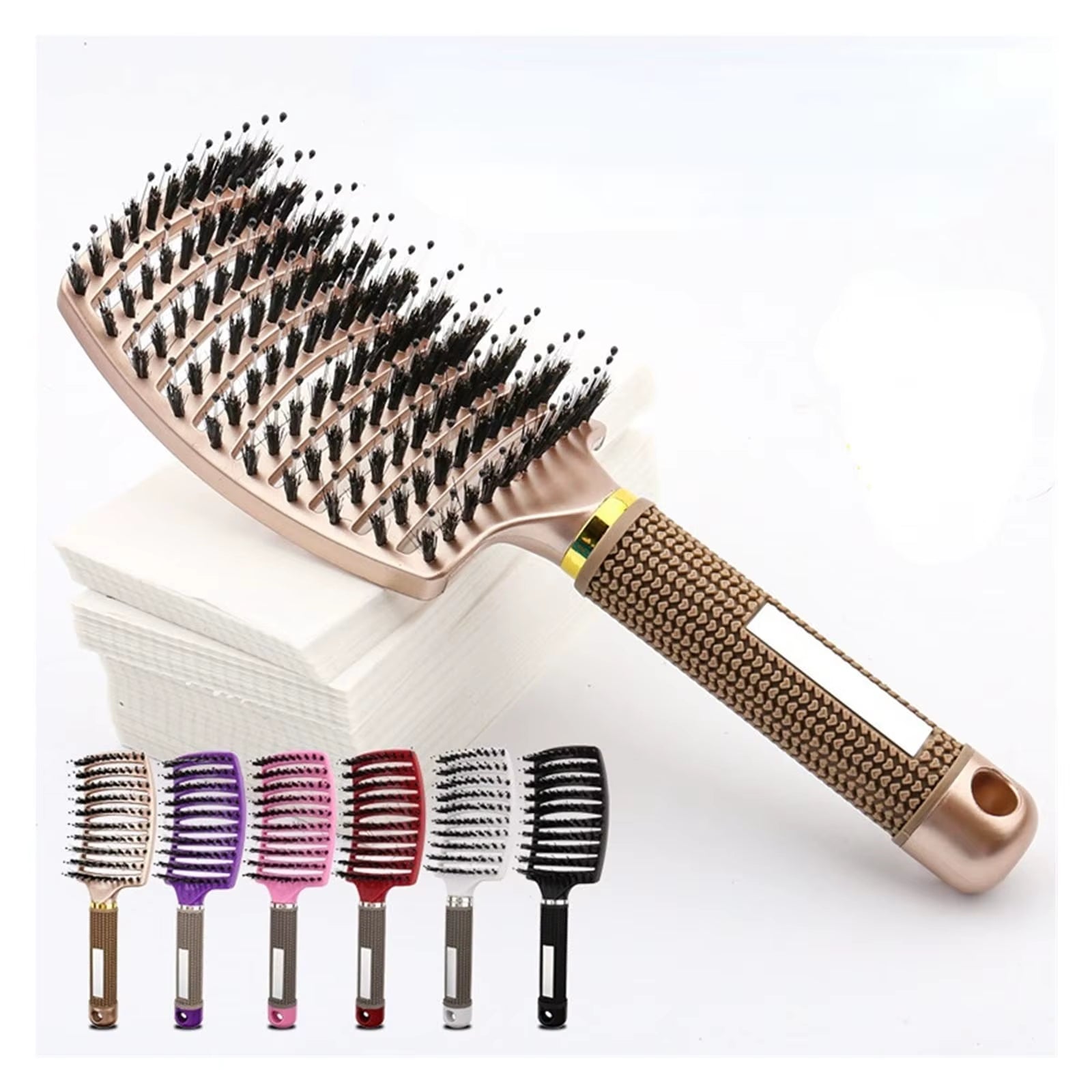Hair Brush Hair Comb Detangling Hair Brush Bristle&Nylon Women Wet Massage Comb Curly Hairdressing Salon Styling Tools