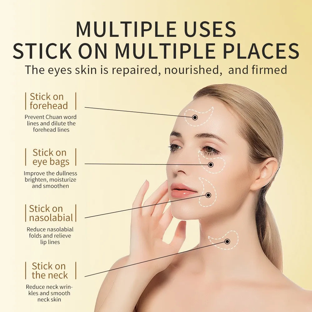 60Pcs Golden Collagen Avocado Moisturizing Eye Mask Hydrating Removing Dark Circles Smoothing Eye Skin Care