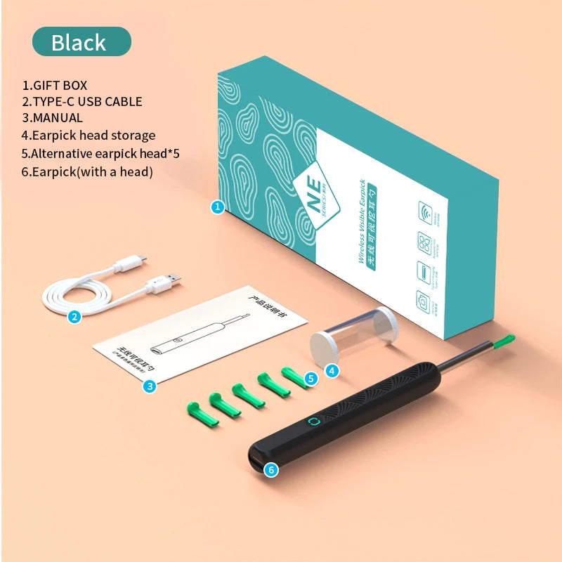 New Wireless Wifi Ear Pick Otoscope Camera Borescope Luminous Ear Wax Cleaning Teeth Oral Inspection Health Care Ear Cleaner